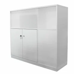 Container Grand Slam Korpus Reinweiß mit Schließfachschrank Griff Verchromt