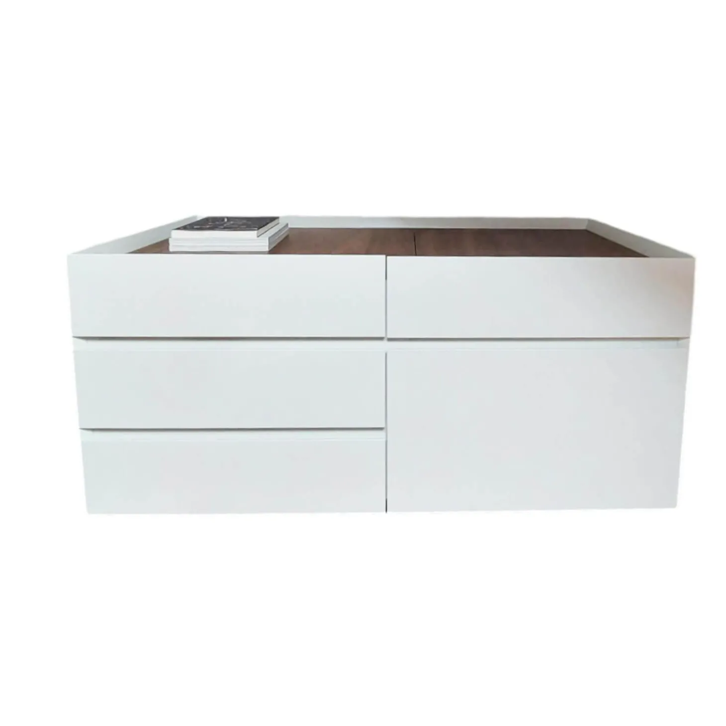 Container Paper Korpus Lack Weiß Oberboden Und Klappenfach Nussbaum