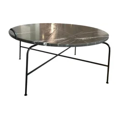 Couchtisch 947 471 Platte Stein Graphit Brown Grau Braun Gestell Stahl Verkehrsschwarz Lackiert