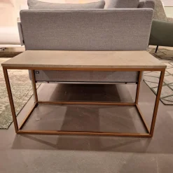 Couchtisch 985 MDF Beschichtet Mit Echtsteinfurnier Mit Sandstein Gestell Bronzefarbig