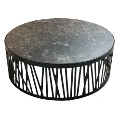 Couchtisch 8330-507 Platte Keramik Emperator Schwarz Braun Gestell Metall Verkehrsschwarz Lackiert