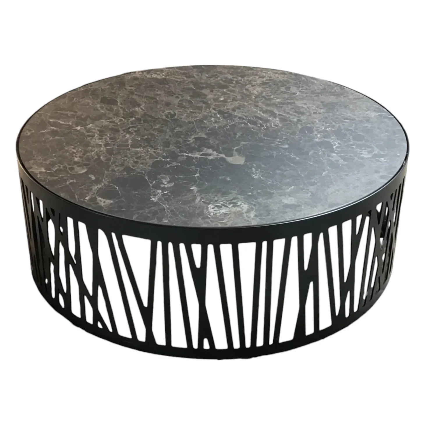 Couchtisch 8330-507 Platte Keramik Emperator Schwarz Braun Gestell Metall Verkehrsschwarz Lackiert