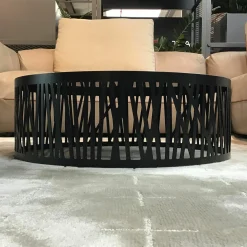 Couchtisch 8330-507 Platte Keramik Emperator Schwarz Braun Gestell Metall Verkehrsschwarz Lackiert