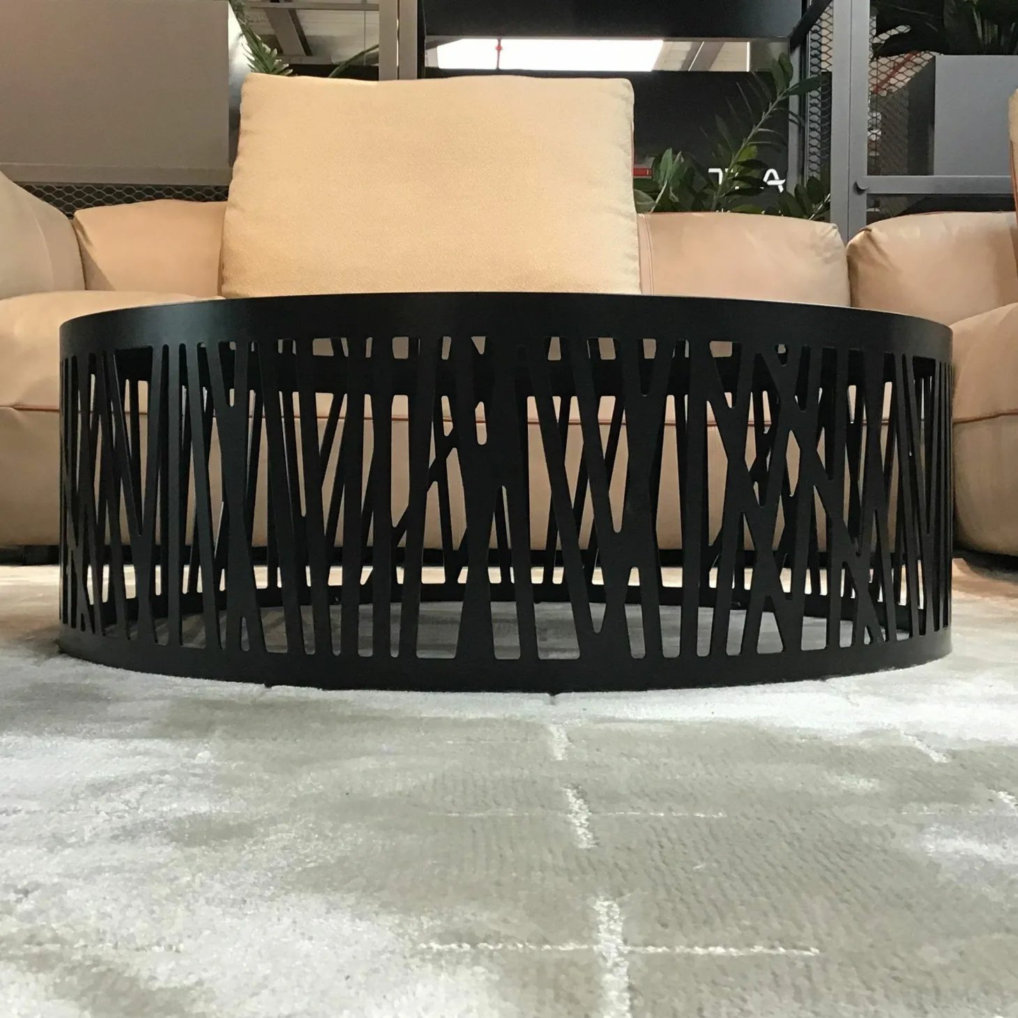 Couchtisch 8330-507 Platte Keramik Emperator Schwarz Braun Gestell Metall Verkehrsschwarz Lackiert