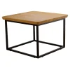 Couchtisch 934-511 Tischplatte Massiv Eiche Farblos Lackiert Gestell Stahl Lackiert Verkehrsschwarz