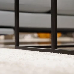 Couchtisch 985-213 Tischplatten Nussbaum Amerikanisch Und Echtsteinfurnier Schiefer Gestell Stahl Schwarz Brilliant