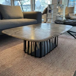 Couchtisch Basket Tischplatte Stein Gemustert Gestell Stahl Schwarz