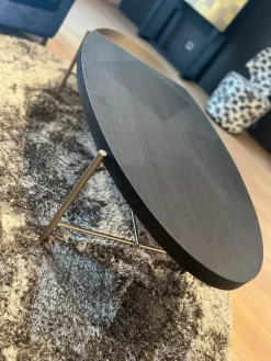 Couchtisch Bela Ct 135 Tischplatte Eiche Wengefarbig Furniert Ablage Bronce Look No. 34 Gestell Metall Bronce Look No. 34