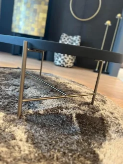 Couchtisch Bela Ct 135 Tischplatte Eiche Wengefarbig Furniert Ablage Bronce Look No. 34 Gestell Metall Bronce Look No. 34