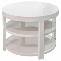 Couchtisch Berlino 1907 Lack Hochglänzend Greige RAL 7044 Weiß Grau