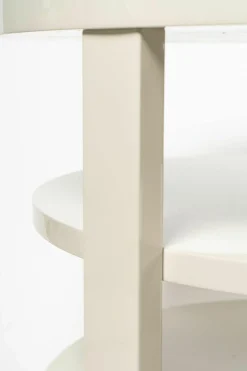 Couchtisch Berlino 1907 Lack Hochglänzend Greige RAL 7044 Weiß Grau