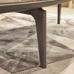 Couchtisch Blend Kristallglas Schwarz Gestell Eschenholz