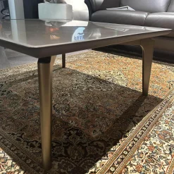 Couchtisch Blend Platte Metall Peltrox Rahmen Esche Grau Gestell Esche Bronzefarben