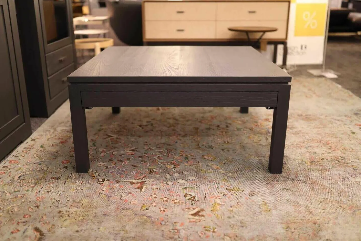 Couchtisch Bordeaux Europäische Wildkirsche Massiv Anthrazit