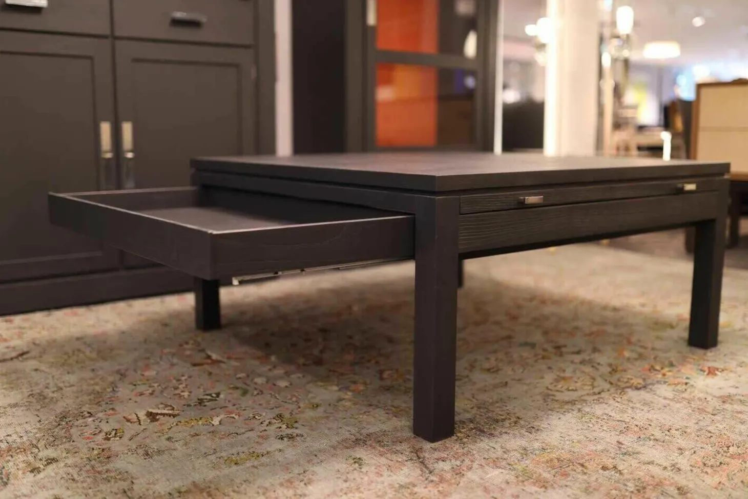 Couchtisch Bordeaux Europäische Wildkirsche Massiv Anthrazit