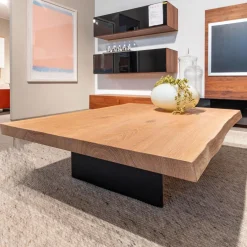 Couchtisch Butterfly S03 Eiche Weiß Pigmentiert Geölt Wangen Stahl Schwarz