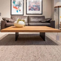 Couchtisch Butterfly S03 Eiche Weiß Pigmentiert Geölt Wangen Stahl Schwarz