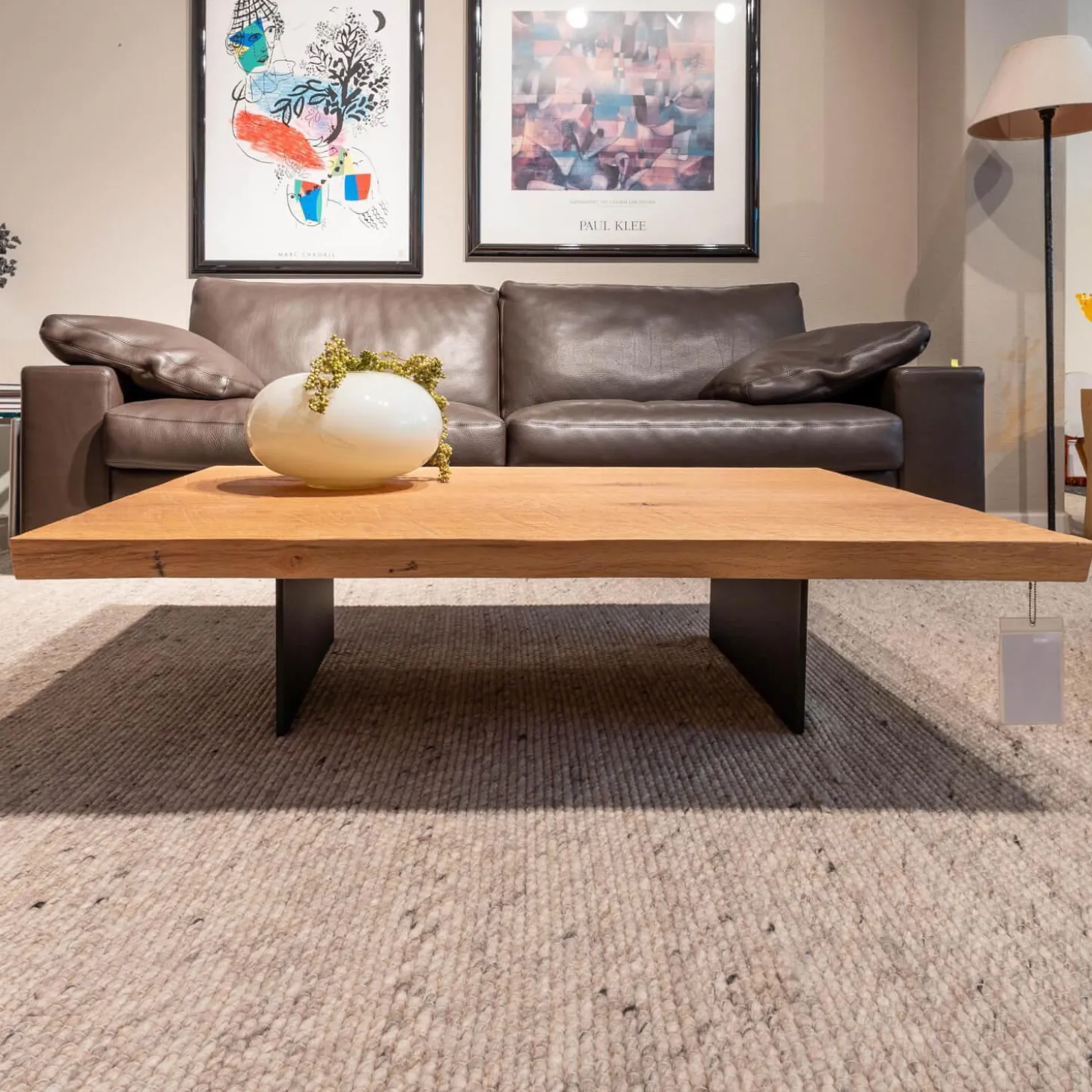 Couchtisch Butterfly S03 Eiche Weiß Pigmentiert Geölt Wangen Stahl Schwarz