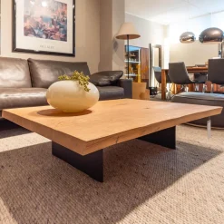 Couchtisch Butterfly S03 Eiche Weiß Pigmentiert Geölt Wangen Stahl Schwarz