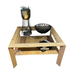 Couchtisch Cavani Astbuche Bianco Geölt Mit Glaseinlage