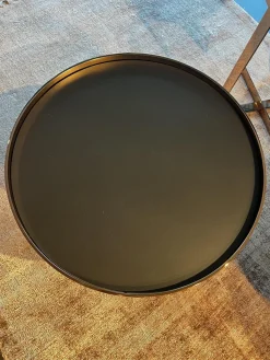 Couchtisch Cross 409 Einlegeplatte Schwarzstahl Matt Schutzlackiert Gestell Metall Rose