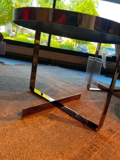 Couchtisch Cross 409 Einlegeplatte Schwarzstahl Matt Schutzlackiert Gestell Metall Rose