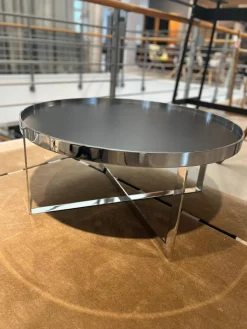 Couchtisch Cross Ct 80 Tischplatte Walzstahlplatte Matt Schutzlackiert Anthrazitfarben Gestell Metall Verchromt