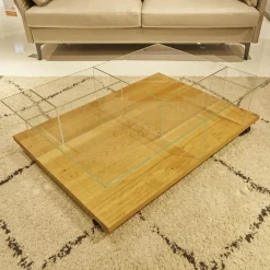 Couchtisch CT 160 Natur Eiche Klarglas Optiwhite