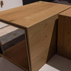 Couchtisch Fablo Würfelform Balkeneiche Lack Bianco Weiß Matt