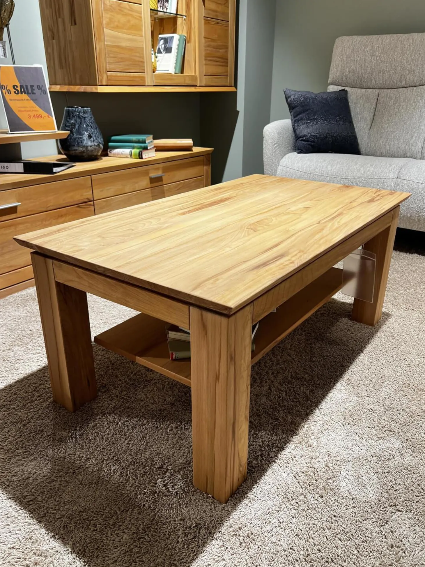 Couchtisch Faro Plus Kernbuche Geölt Mit Ablageplatte