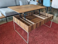 Couchtisch Filigno Step Nussbaum Naturöl Gestell schwarz