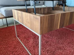 Couchtisch Filigno Step Nussbaum Naturöl Gestell schwarz