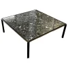 Couchtisch Hudson Platte Marmor Terrazzo Portoro Schwarz Gestell Metall Bronze Matt