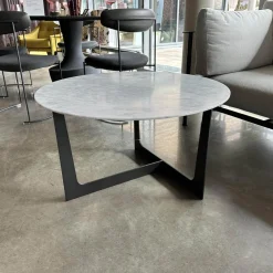 Couchtisch Ilary Gestell Metall Marmor Grigio Roma mit Halbglanzfinisch