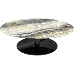 Couchtisch Jigger Platte Dedalus Marmor Beige Grau Gestell Aluminium Glänzend Lackiert Bronze Schwarz