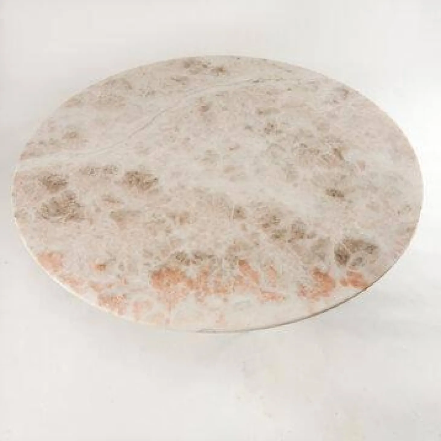 Couchtisch Joco Stone Platte Naturstein Onice Champagne Gestell Stahl Matt Pulverbeschichtet Bronze