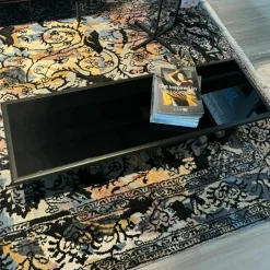 Couchtisch Liv Platte Klarglas Unterseite Und Gestell Buche Verkehrsschwarz Matt Lackiert