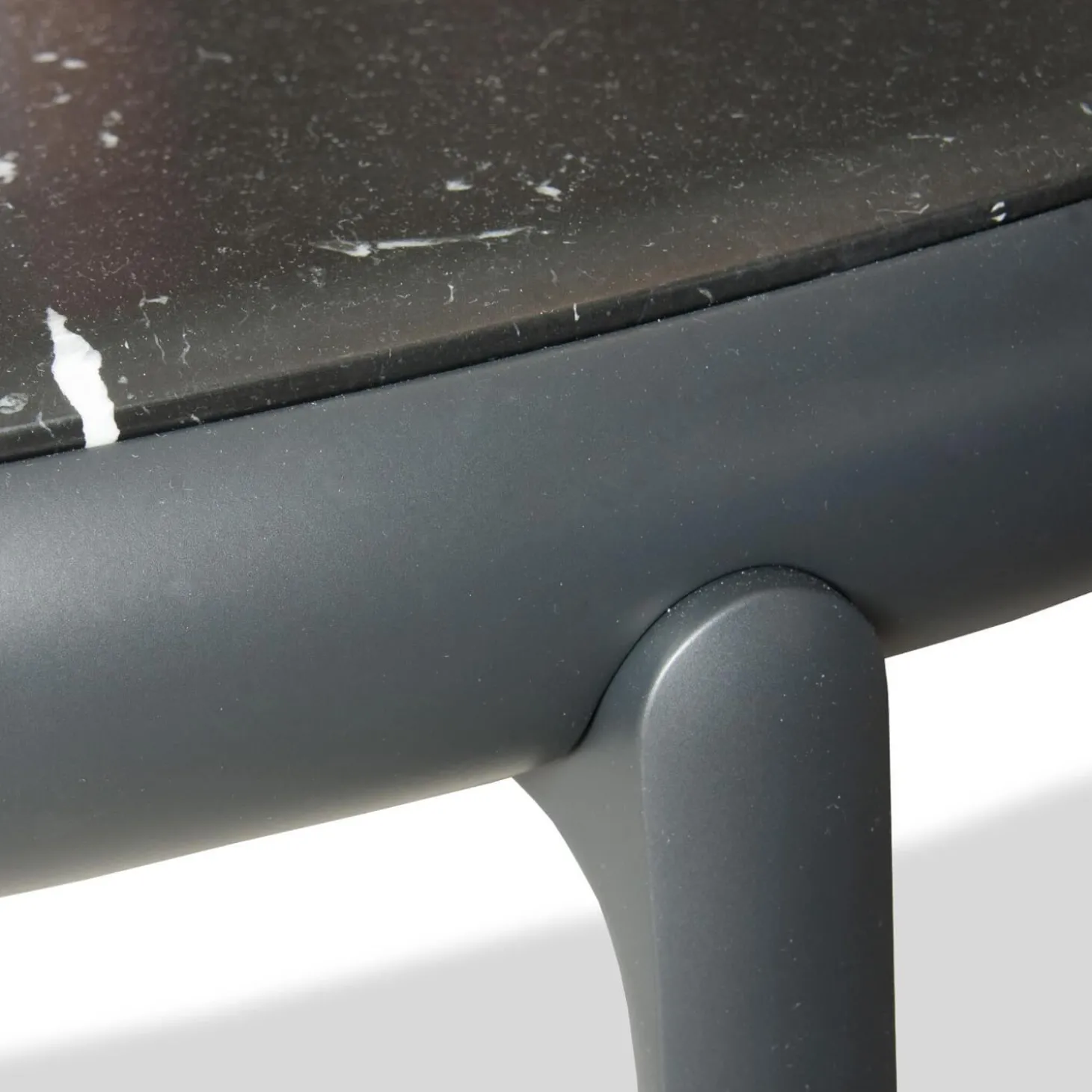 Couchtisch Maru Platte Marmor Schwarz Marquinia Matt Gestell Metall Schwarz Satiniert