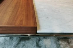 Couchtisch Mex-Hi Tischplatte Marmor Bianco Gestell Chrom Glanz