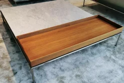 Couchtisch Mex-Hi Tischplatte Marmor Bianco Gestell Chrom Glanz