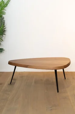 Couchtisch Mexique Platte Amerikanischer Nussbaum Metallgestell Schwarz Lackiert