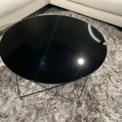 Couchtisch Moi Black Edition Platte Glas Schwarz Hinterlackiert Gestellt Stahl Schwarz Matt