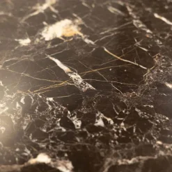 Couchtisch Mush Platte Stein St Laurent Schwarz Weiß Hochglanz Gestell Ulme Schwarz