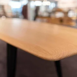 Couchtisch NA/AK Eiche Weiss Öl 2580-2504A Beine schwarz mit Stahlmantel