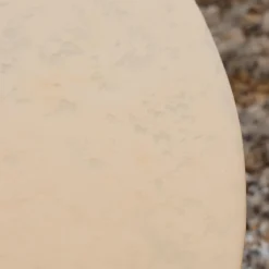 Couchtisch Ohlinda Type J 118 L Rund WS White Stone Weiß Gestell Gold Lackiert