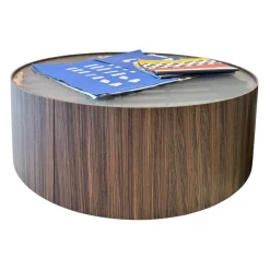 Couchtisch Planck Tischplatte Glas Geätzt Halbtransparent Korpus Rosewood Mutilaminar Holz