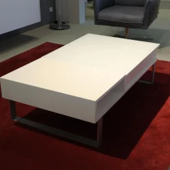 Couchtisch S1080 WSW Weiß RAL 9010 mit Verstellbarer Platte