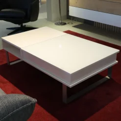 Couchtisch S1080 WSW Weiß RAL 9010 mit Verstellbarer Platte