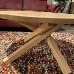 Couchtisch Signatura Rustikaler Asteiche Bianco Geölt Mit Kreuzgestell Ohne Deko