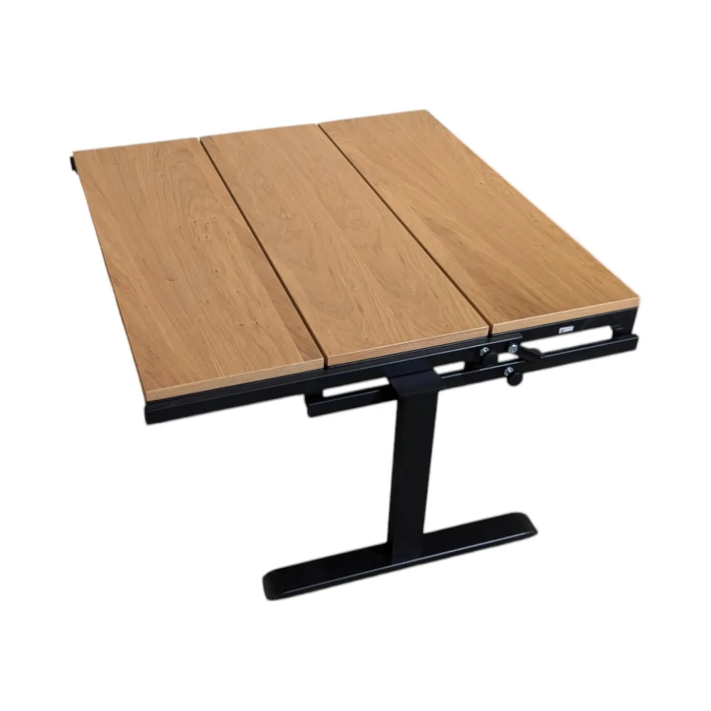 Couchtisch SW0900WESW Tischplatte Wildeiche Furniert Gestell Schwarz Lackiert Position Arretierbar